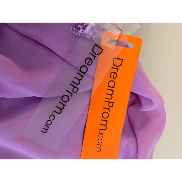 NWT Maxi Dress Elegant Lavender Evening Gown Beaded V-Neck & Empire Waist Small - Picture 4 of 8